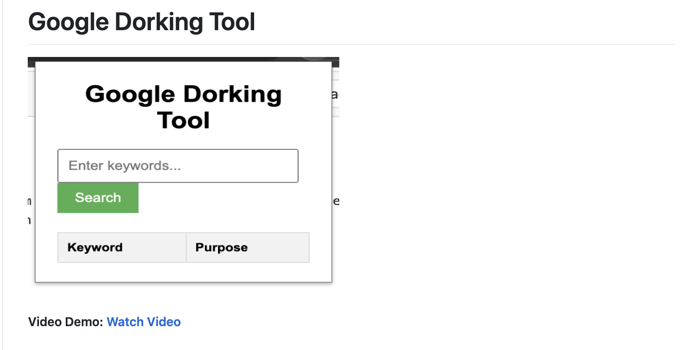 Google Dorking Chrome Extension