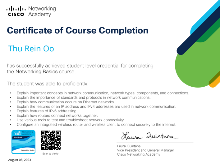 Networking Certificate